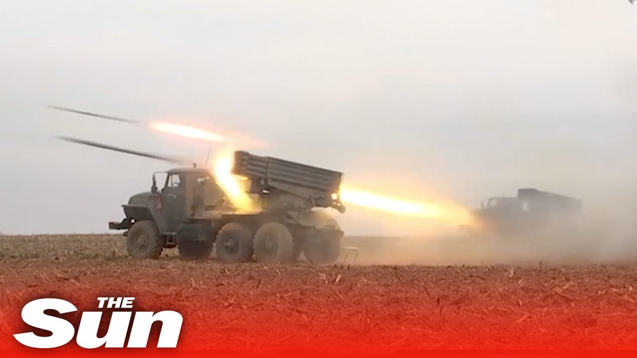 Russian troops fire multiple launch rocket systems in Belarus in military drills