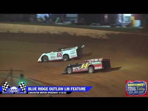 Blue Ridge Outlaw Late Model Feature - Lancaster Motor Speedway 4/16/22 - dirt track racing video image