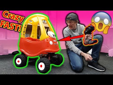 Worlds FASTEST Little Tikes Cozy Coupe 50 mph RC Car CRASH - UCH2_Jj8m4Zbe26UMlGG_LVA