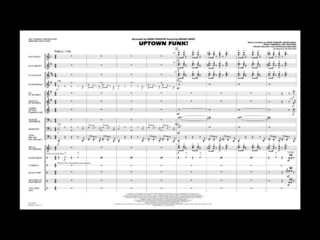 Uptown Funk Band Sheet Music PDF – The Must Have for Funk Fans