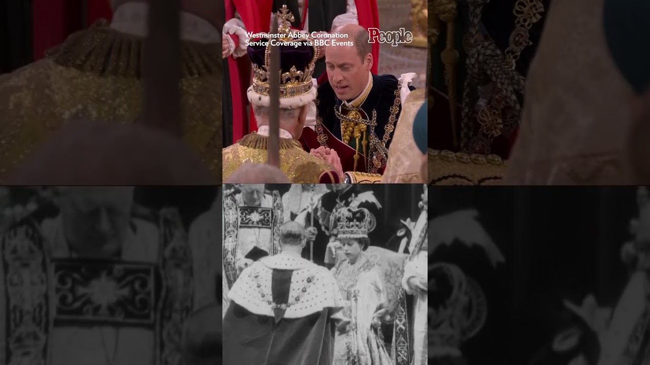 A Side-by-Side Look at the Coronations of King Charles and Queen Elizabeth #shorts