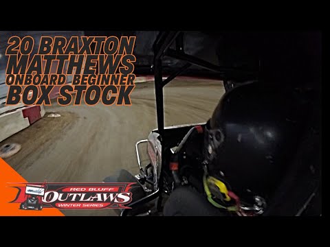Brexton Matthews Beginner Box Stock Onboard | Red Bluff Outlaw Karts - dirt track racing video image