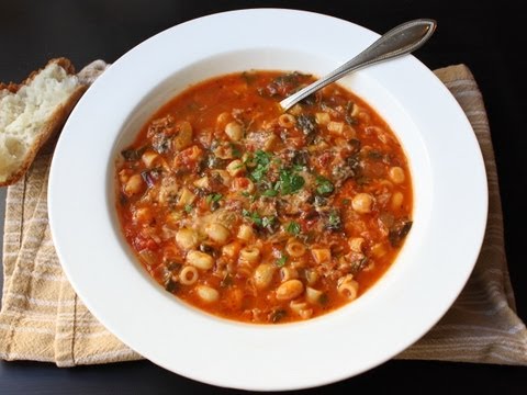 Minestrone Soup Recipe - Italian Vegetable and Pasta Soup - UCRIZtPl9nb9RiXc9btSTQNw