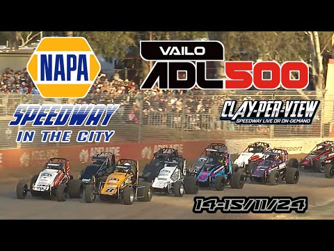 NAPA Speedway In The City. Adelaide Vailo 500. Wingless Sprints, Sprintcars &amp; more. Night 1 - dirt track racing video image