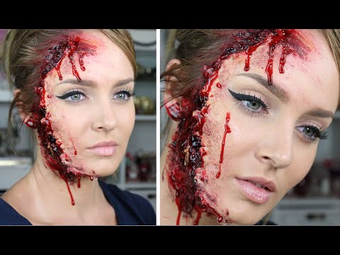 Ripped/Torn Skin Facial Injury for Halloween! SFX Makeup Tutorial - UCLFW3EKD2My9swWH4eTLaYw