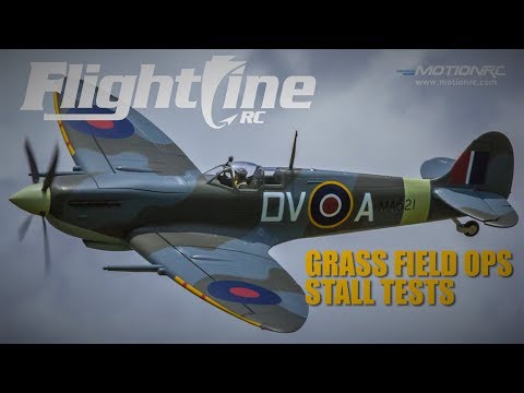 FlightlineRC 1600mm Spitfire Mk. IX Grass Field Ops, Stall Tests - UCubk5oFcnH0G47QJsj22fKw