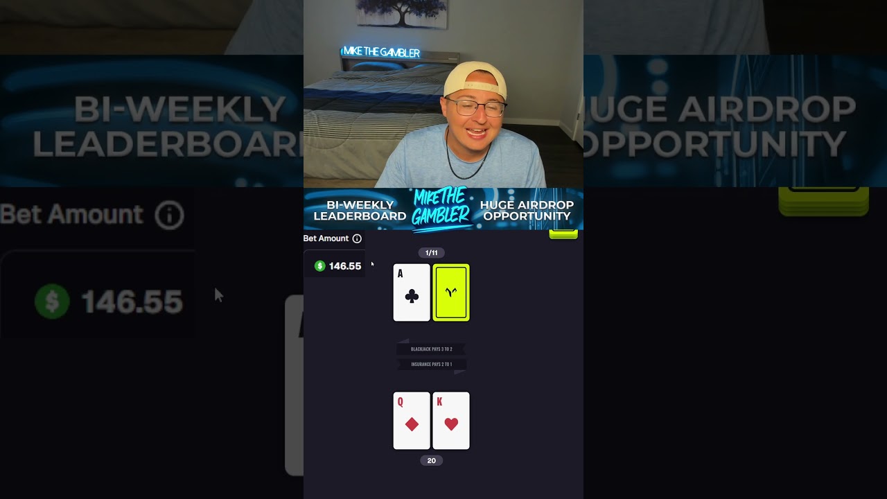 Blackjack Challenge Day 22 #gambling #blackjack #crypto