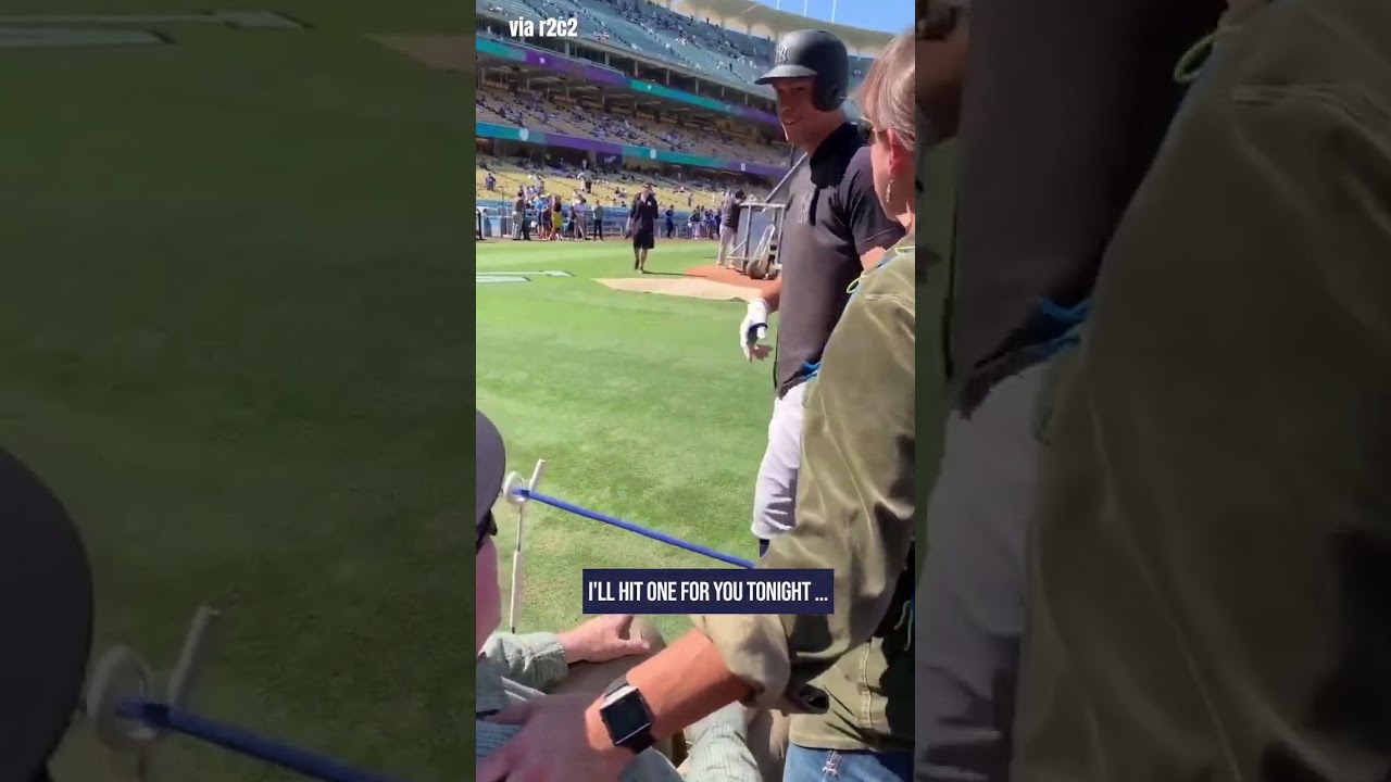 Aaron Judge makes mans wishes come true as he promises and delivers on hitting a home run!!