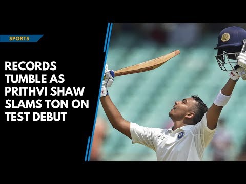 Records tumble as Prithvi Shaw slams ton on Cricket Test debut