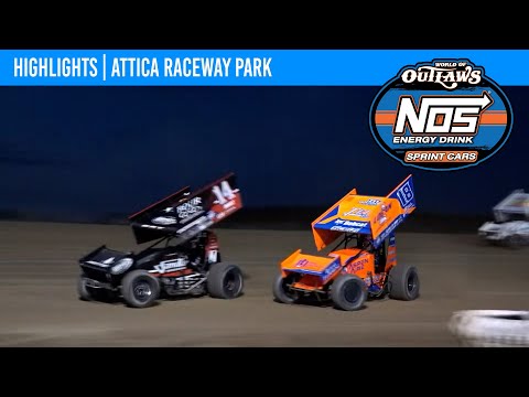 World of Outlaws NOS Energy Drink Sprint Cars | Attica Raceway Park | July 16, 2024 | HIGHLIGHTS - dirt track racing video image