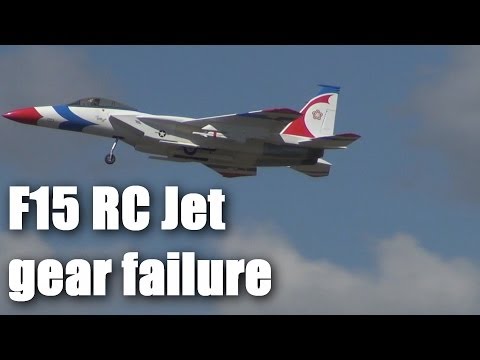 Turbine-powered F15 RC plane gear-up landing - UCQ2sg7vS7JkxKwtZuFZzn-g