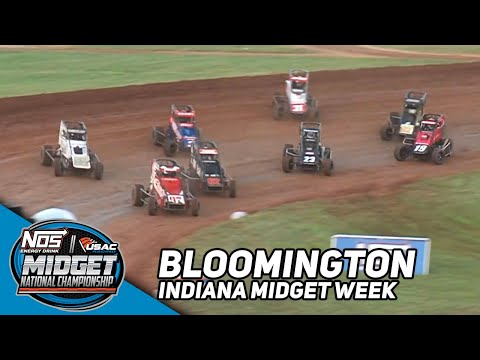 HIGHLIGHTS: USAC NOS Energy Drink National Midgets | Bloomington Speedway | June 9, 2023 - dirt track racing video image