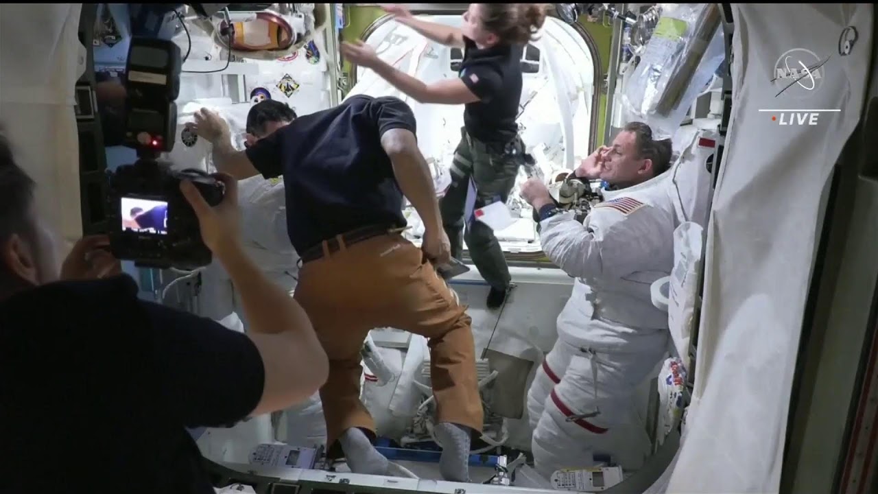 LIVE: Astronauts step out of ISS for spacewalk