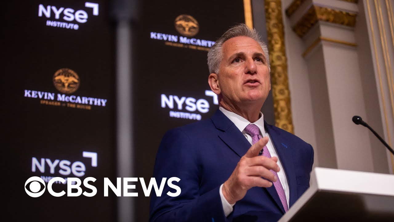 House Speaker Kevin McCarthy speaks about debt ceiling at New York Stock Exchange
