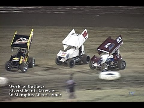 World of Outlaws Sprint Cars - Riverside Int. Speedway 4.24.2009 - dirt track racing video image