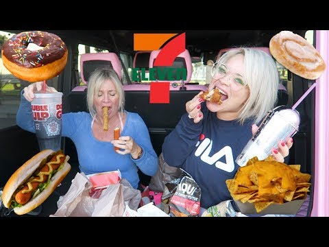7 ELEVEN EATING SHOW WITH MY MOM! (MUKBANG IN PINK G WAGON)