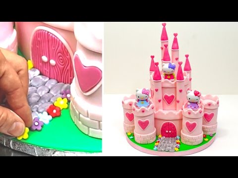 PRINCESS CASTLE Hello Kitty Play Cake - How To Make by CakesStepbyStep - UCjA7GKp_yxbtw896DCpLHmQ