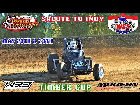 Wingless Sprint Series - &quot;Salute To Indy&quot; Weekend at Grays Harbor Raceway - dirt track racing video image