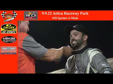 9.9.22 Attica Raceway Park 410 Sprints A-Main - dirt track racing video image
