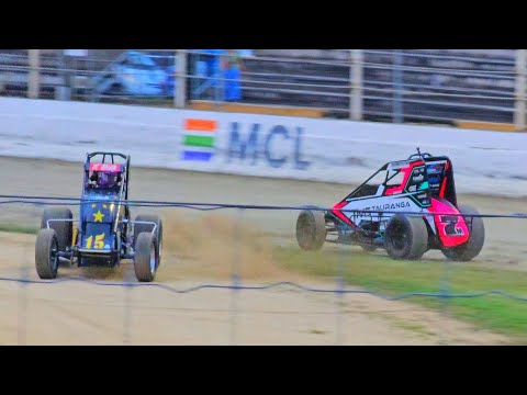 Meeanee Speedway - V6 Wingless Sprintcars - 16/11/24 - dirt track racing video image