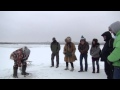 Ice fishing masterclass in Siberia - Russian school in Russia Exlinguo Novosibirsk