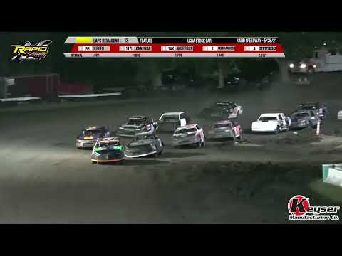 Stock Car Feature | Rapid Speedway | 5-28-2021 - dirt track racing video image