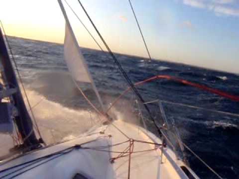 Pogo 40 upwind in heavy weather