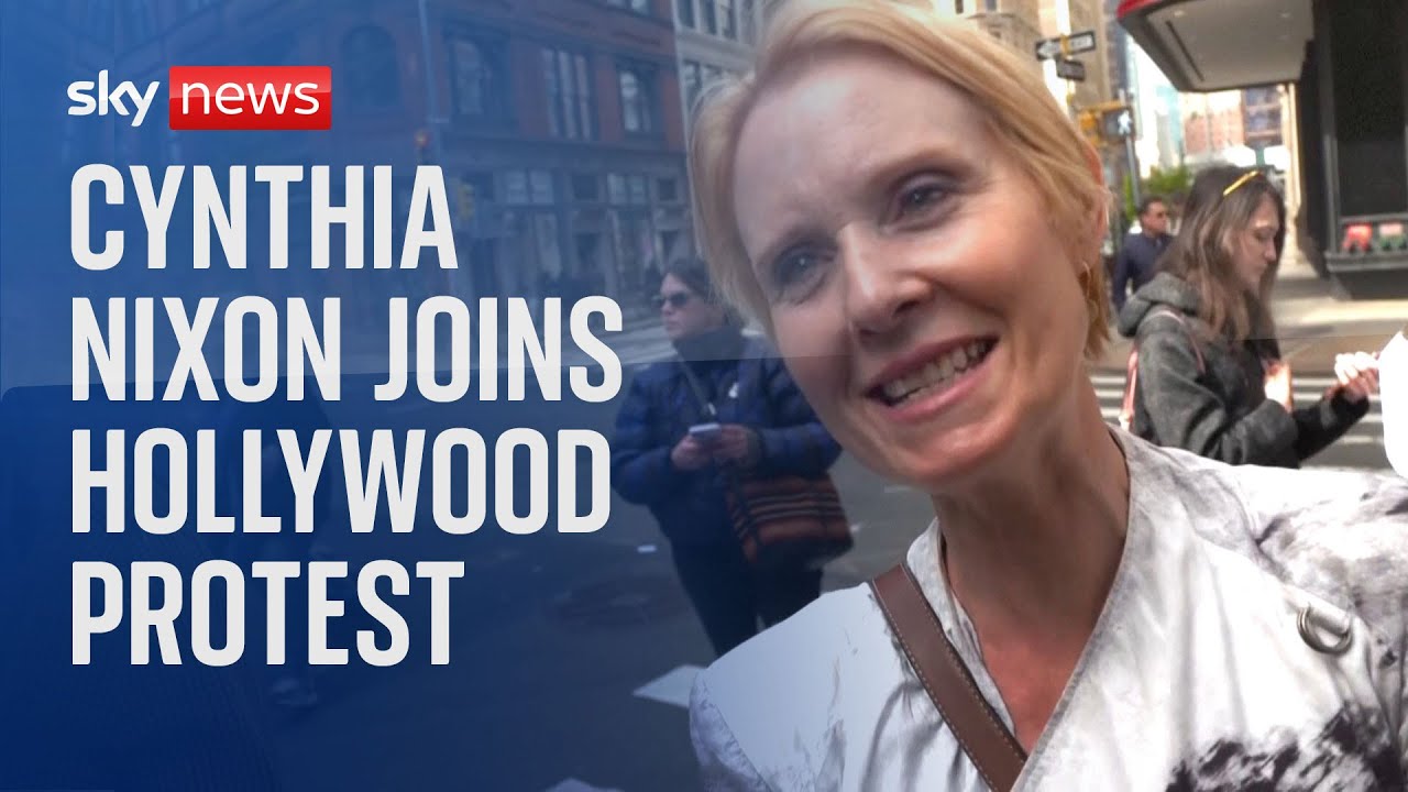 Hollywood strike: Sex and the City star Cynthia Nixon joins protest in New York City