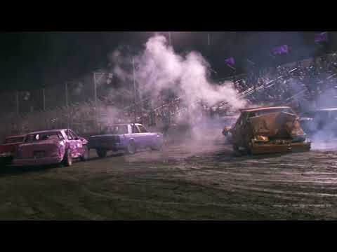 Perris Auto Speedway Destruction Derby fighting Cancer 5-21-22 - dirt track racing video image