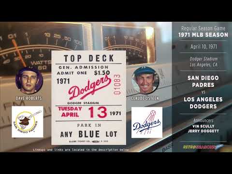 1971 San Diego Padres vs Los Angeles Dodgers - Radio Broadcast video clip