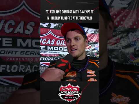 😲 RTJ explains what led to the contact with Jonathan Davenport in the #LucasDirt Hillbilly Hundred. - dirt track racing video image