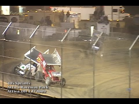 305 Sprints - Attica Raceway Park 3.27.2009 - dirt track racing video image