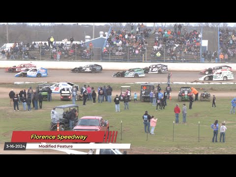 Florence Speedway - Modified Feature - 3/16/2024 - dirt track racing video image