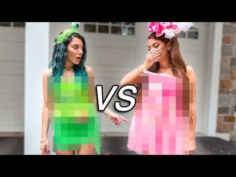 DIY Halloween Costume Challenge! Sister VS Sister - UCuVHOs0H5hvAHGr8O4yIBNQ