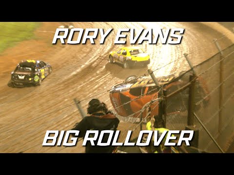 Production Sedans: Rory Evans Rollover - Kingaroy Speedway - dirt track racing video image