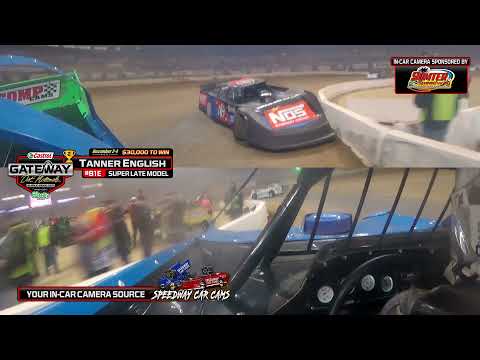 2nd Place #81E Tanner English at the Gateway Dirt Nationals 2021- Super Late Model - In-Car Camera - dirt track racing video image