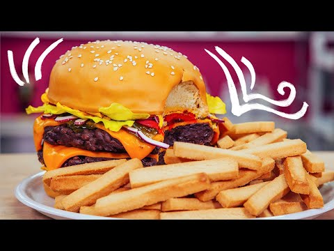 How To Make A CHEESEBURGER CAKE! With Chocolate Patties, Buttercream Mustard, and Candy Relish! - UCvM1hVcRJmVWDtATYarC0KA