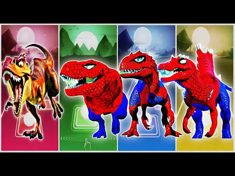 Jurassic world Indoraptor🆚Tyranasaurus🆚 Indominus T-rex🦖 Tiles Hop Edm Rush