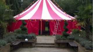 Marquee Hire:12m round,Red & White candy striped tent - YouTube