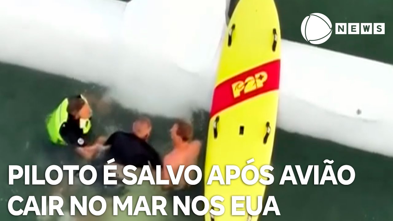 Piloto é salvo após avião cair no mar nos Estados Unidos