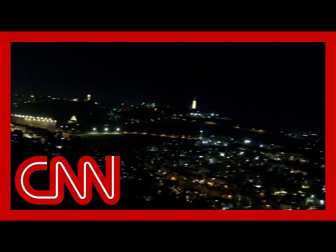 Explosions over skies of Israel as barrage of Iranian missiles and drones are intercepted