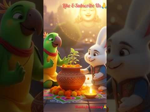 देवउठान पर कबूतर और खरगोश ने की प्यारी पूजा 🌿On Dev Uthan puja # DevUthanSpecial#TulsiPuja #aivideo