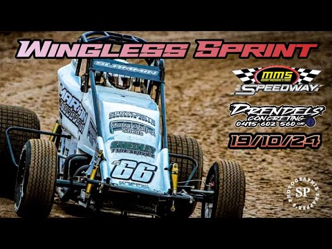 Wingless Sprints, Murray Bridge Speedway 19/10/24 - dirt track racing video image