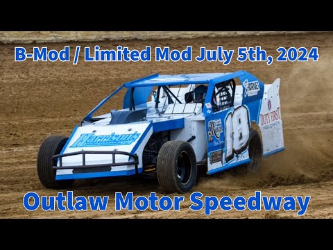 Outlaw Motor Speedway B-Mod / Limited Mod 07/05/24 #18 Kyle Wiens GoPro - dirt track racing video image