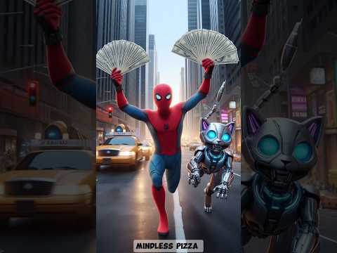 Spiderman ko mila paisa kamane wala robot cat #shorts