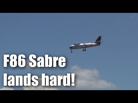 F86 Sabre turbine-powered RC plane has a pretty hard landing - UCQ2sg7vS7JkxKwtZuFZzn-g