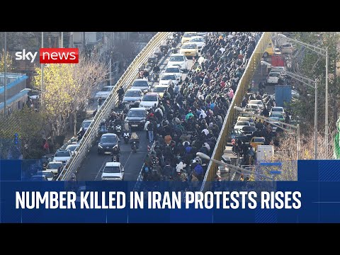 Trump announces new tariff on countries trading with Iran as number killed rises | Sky News