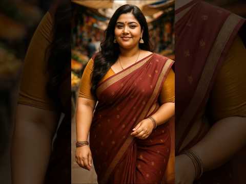 Beautiful Woman in Saree Walking Through Indian Market | #beautifulgirl #beautiful #saree