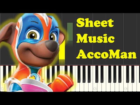 PAW Patrol Mighty Pups Theme Song Piano Sheet Music
