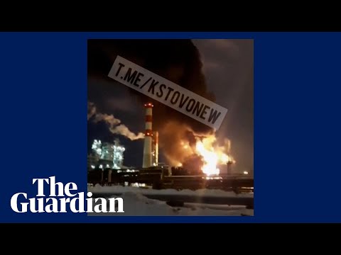 Russian oil facility on fire after Ukrainian drone strikes